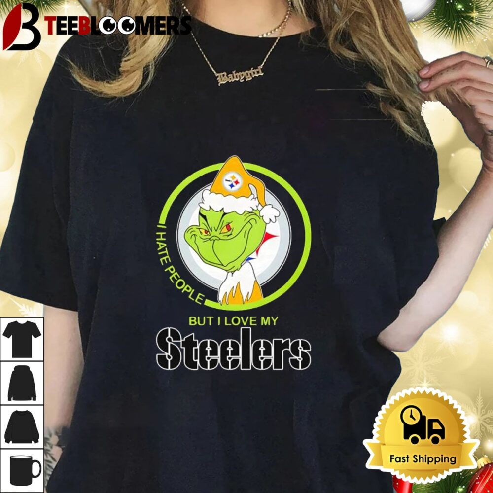 The Grinch I Hate People But I Love My Pittsburgh Steelers 2024 Shirt 1