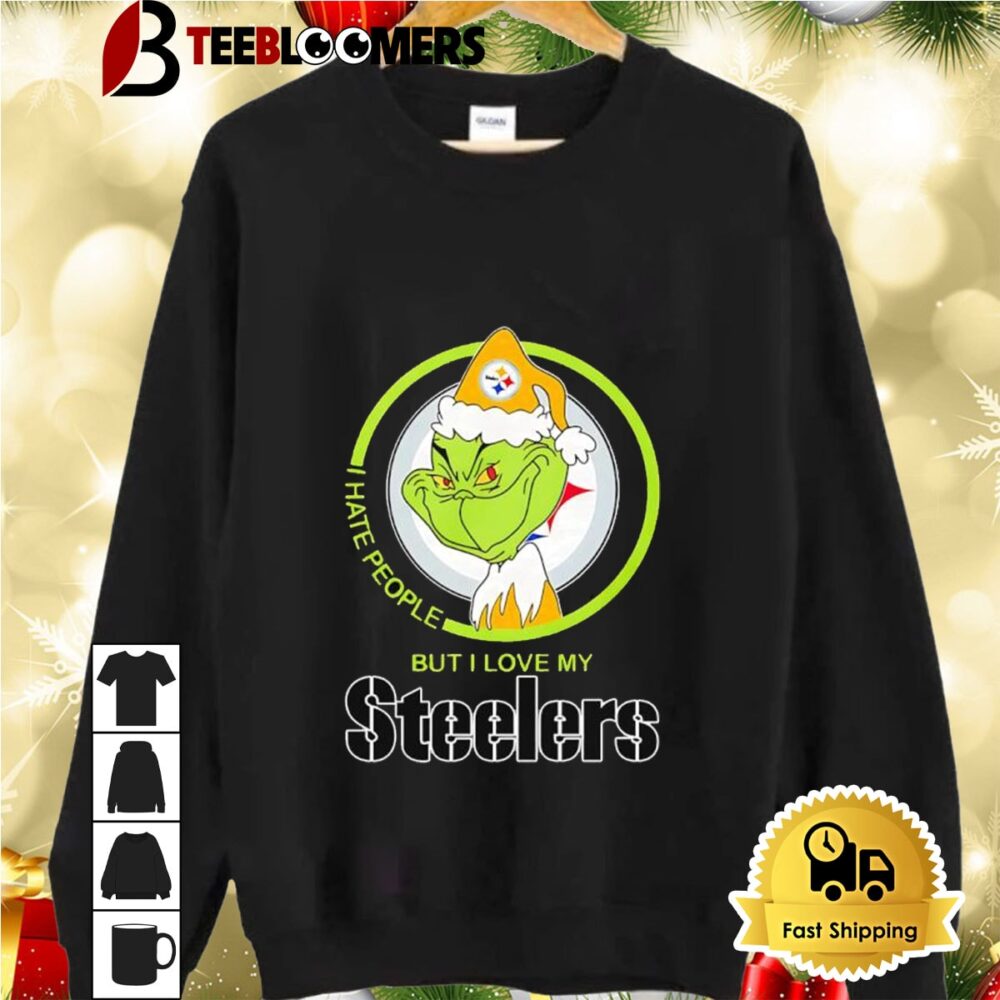 The Grinch I Hate People But I Love My Pittsburgh Steelers 2024 Shirt 2