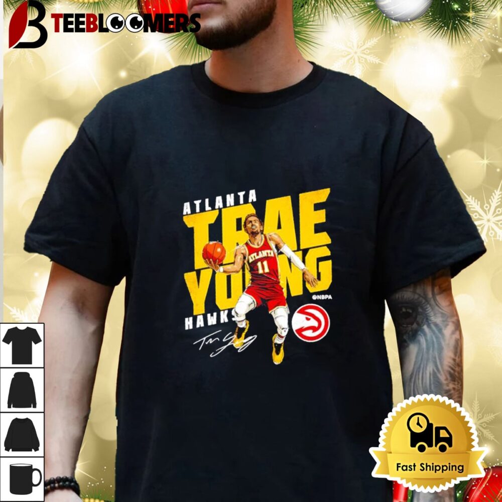 Trae Young Atlanta Hawks Slant Signature Shirt 3